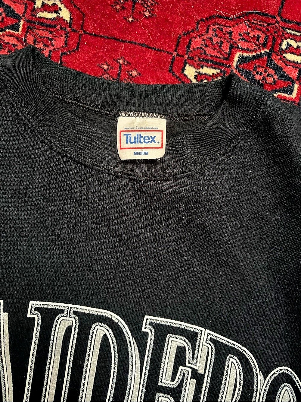 Tultex Vintage 1992 Los Angeles Raiders NFL Crewneck Sweatshirt Black & White - Picture 3 of 4
